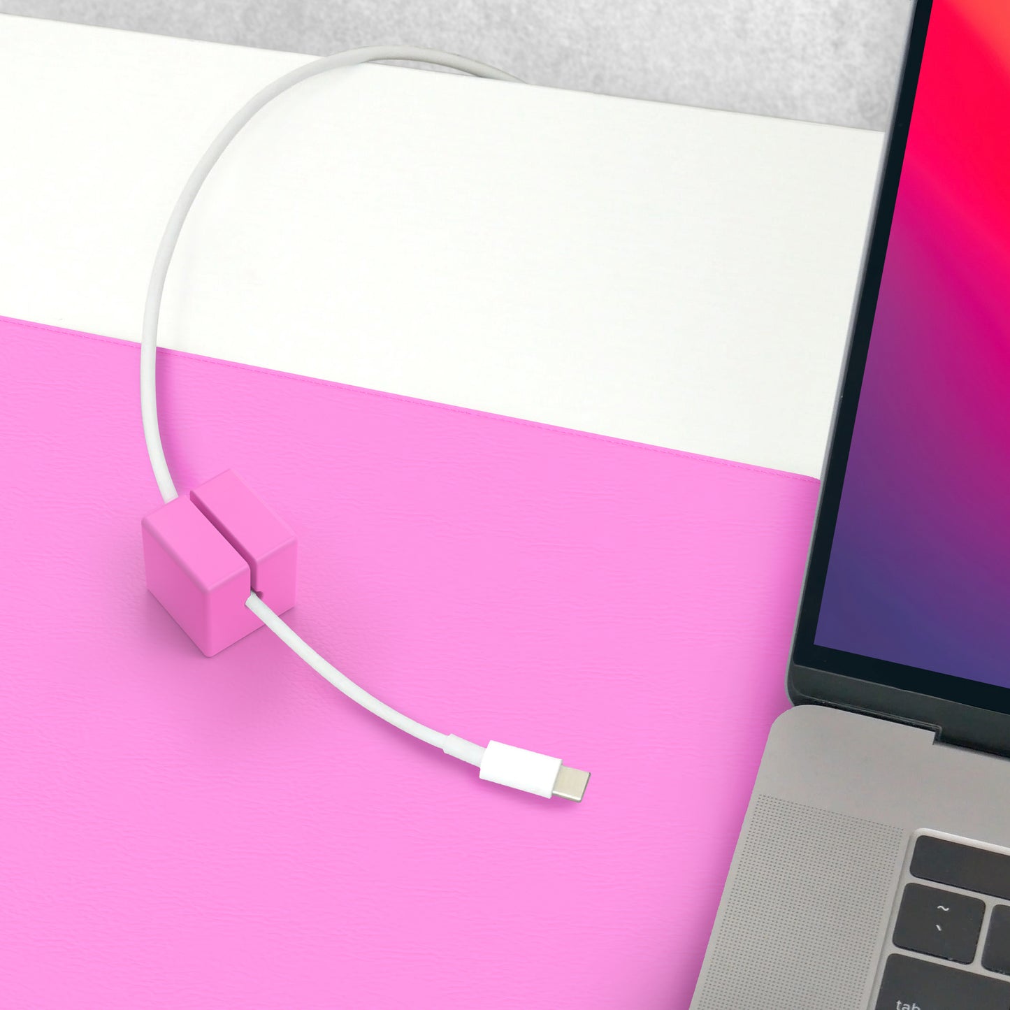 Cable Blocks Magnetic Cord Organizers Pink