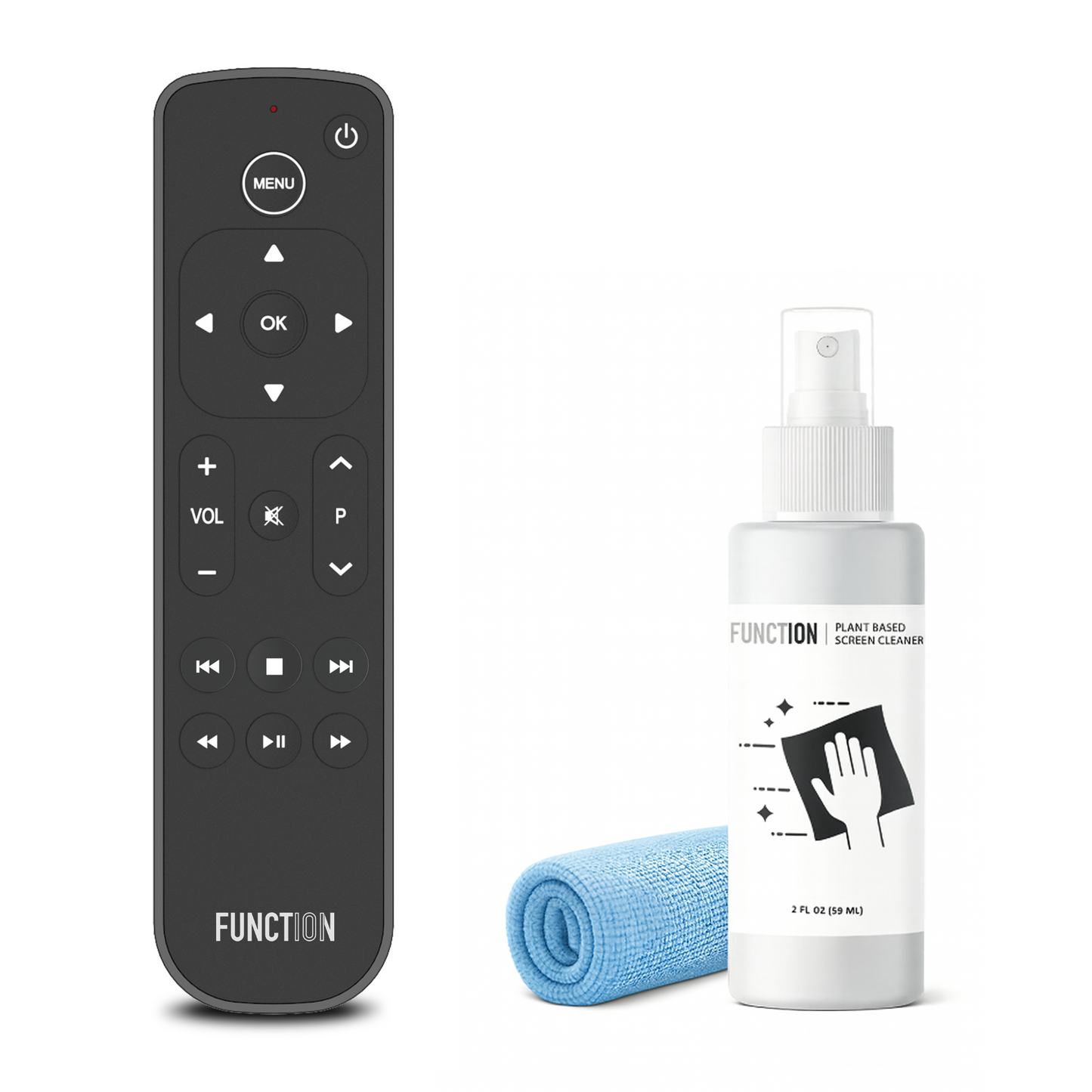 Button Remote for Apple TV + Electronics Screen Cleaner Bundle
