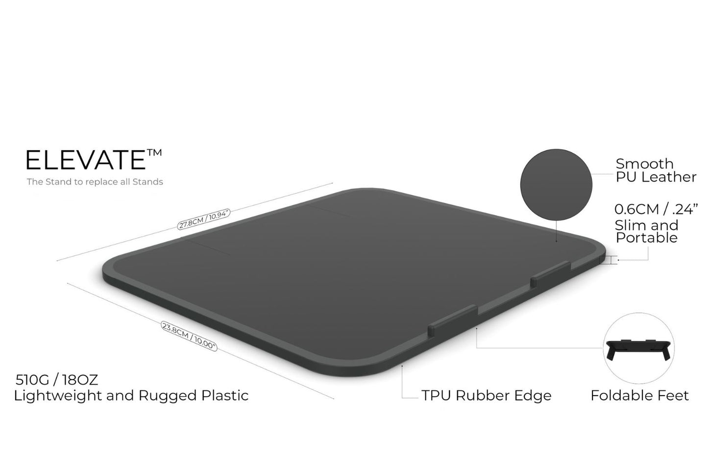 ELEVATE STAND FOR MACBOOK AND IPAD - BLACK - Function101