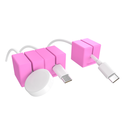 Cable Blocks Magnetic Cord Organizers Pink