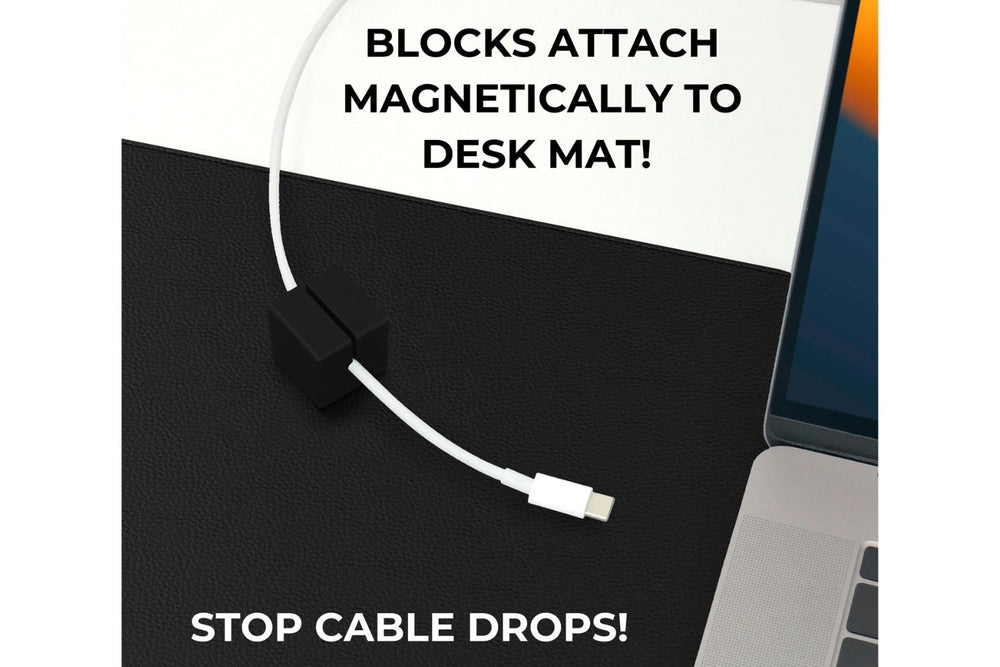 
                  
                    Desk Mat Pro Black - Bundle with 2 Cable Block Solo  + MagSafe Coaster
                  
                
