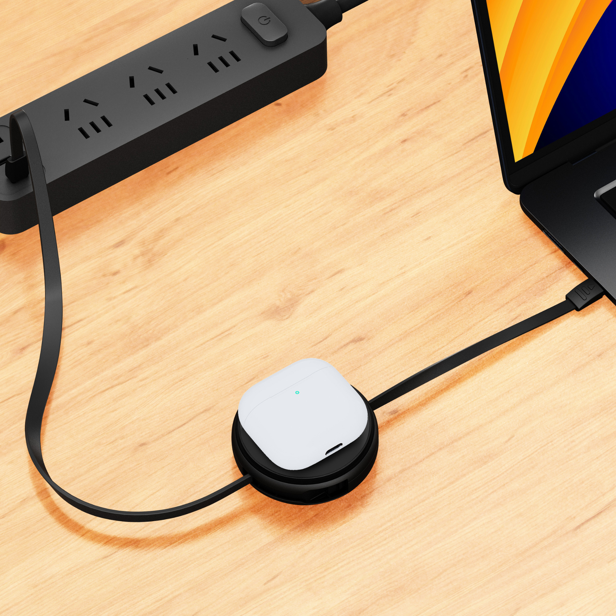2-IN-1 RETRACTABLE CABLE WITH WIRELESS CHARGER