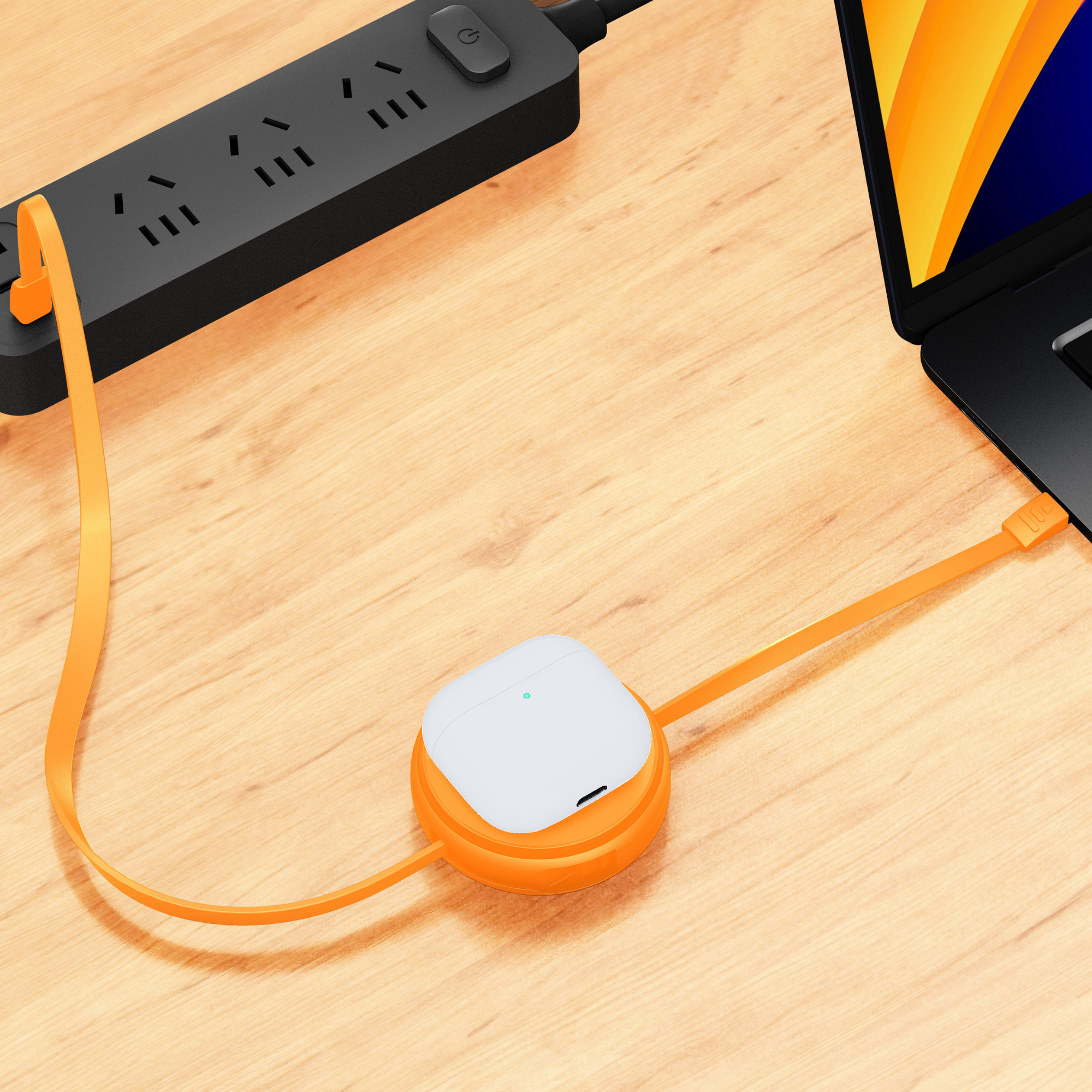 2-IN-1 RETRACTABLE CABLE WITH WIRELESS CHARGER