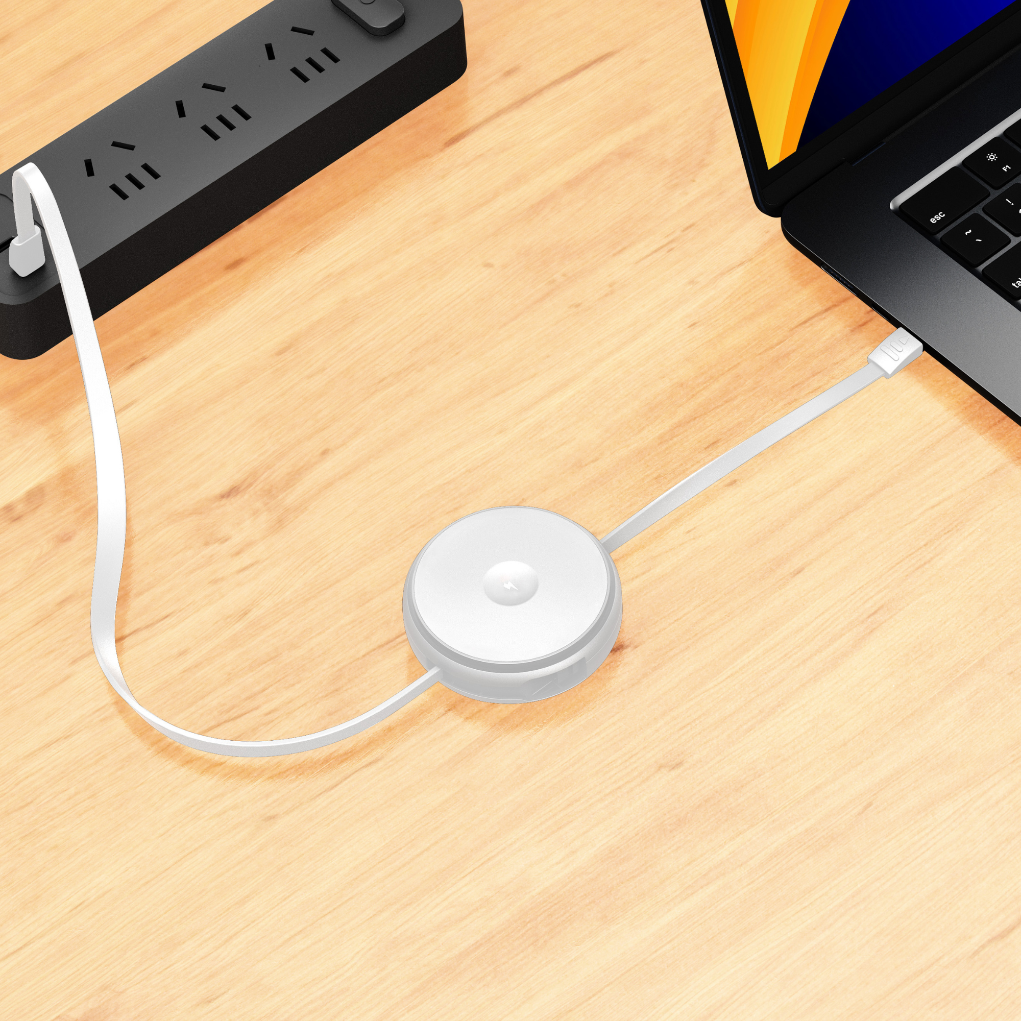 2-IN-1 RETRACTABLE CABLE WITH WIRELESS CHARGER