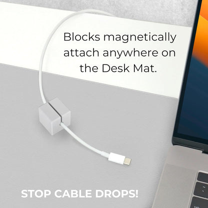 FUNCTION101 DESK MAT PRO + 1 MAGNETIC CABLE BLOCK - GRAY