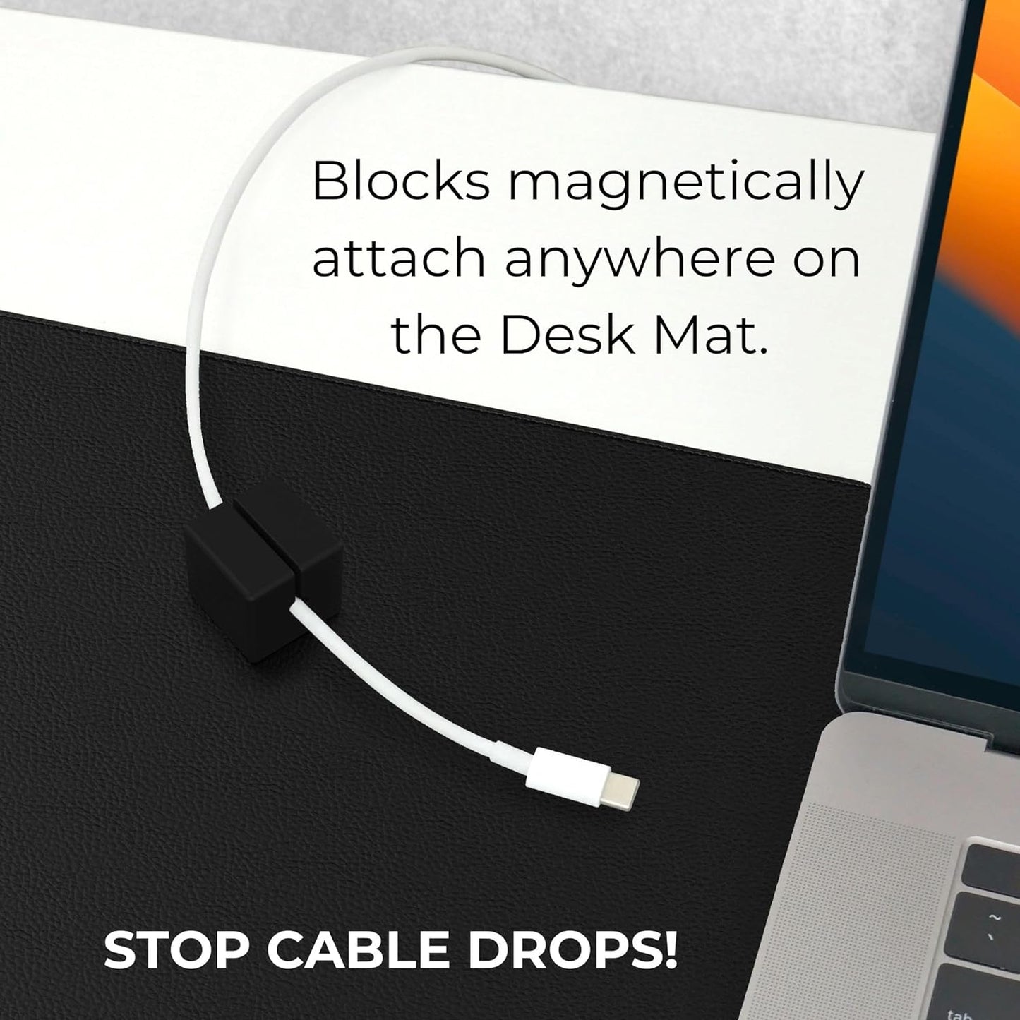 FUNCTION101 DESK MAT PRO + 2 MAGNETIC CABLE BLOCKS - BLACK