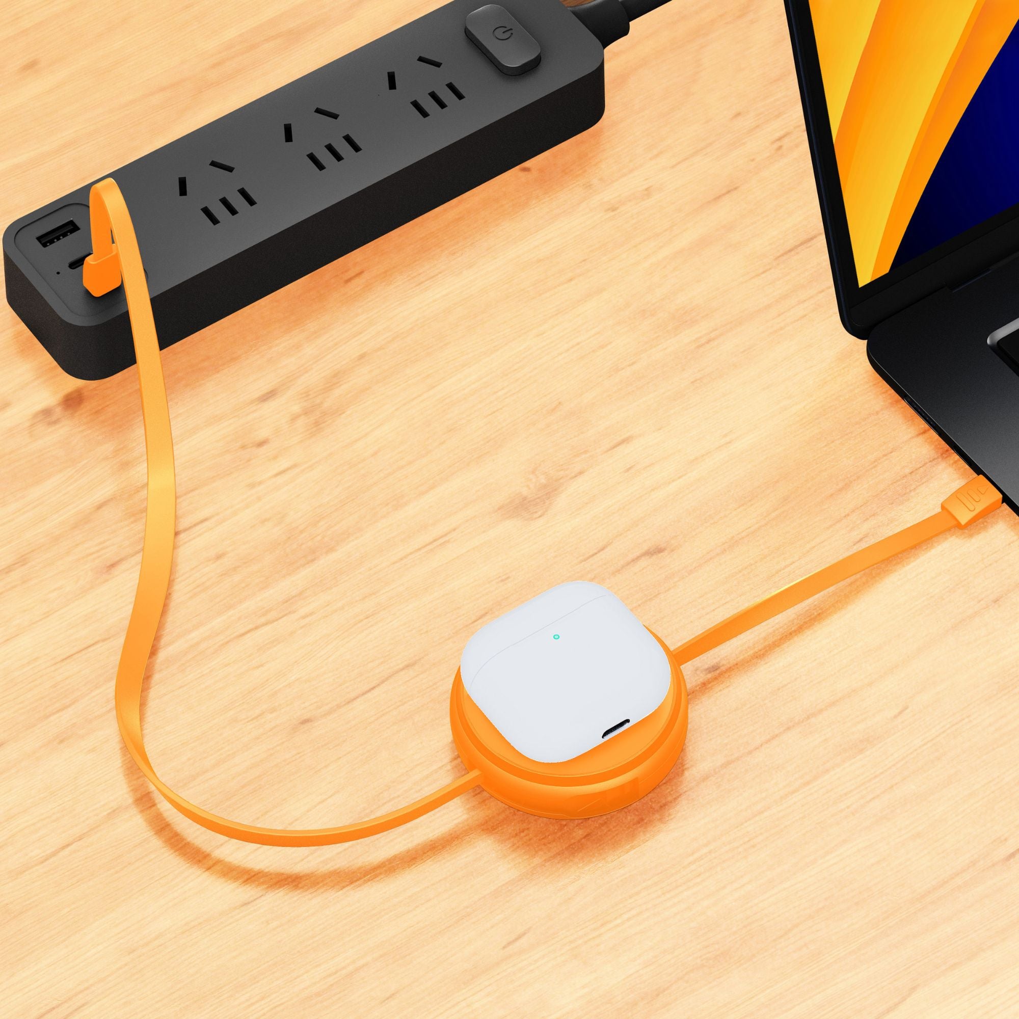 2-IN-1 RETRACTABLE CABLE WITH WIRELESS CHARGER