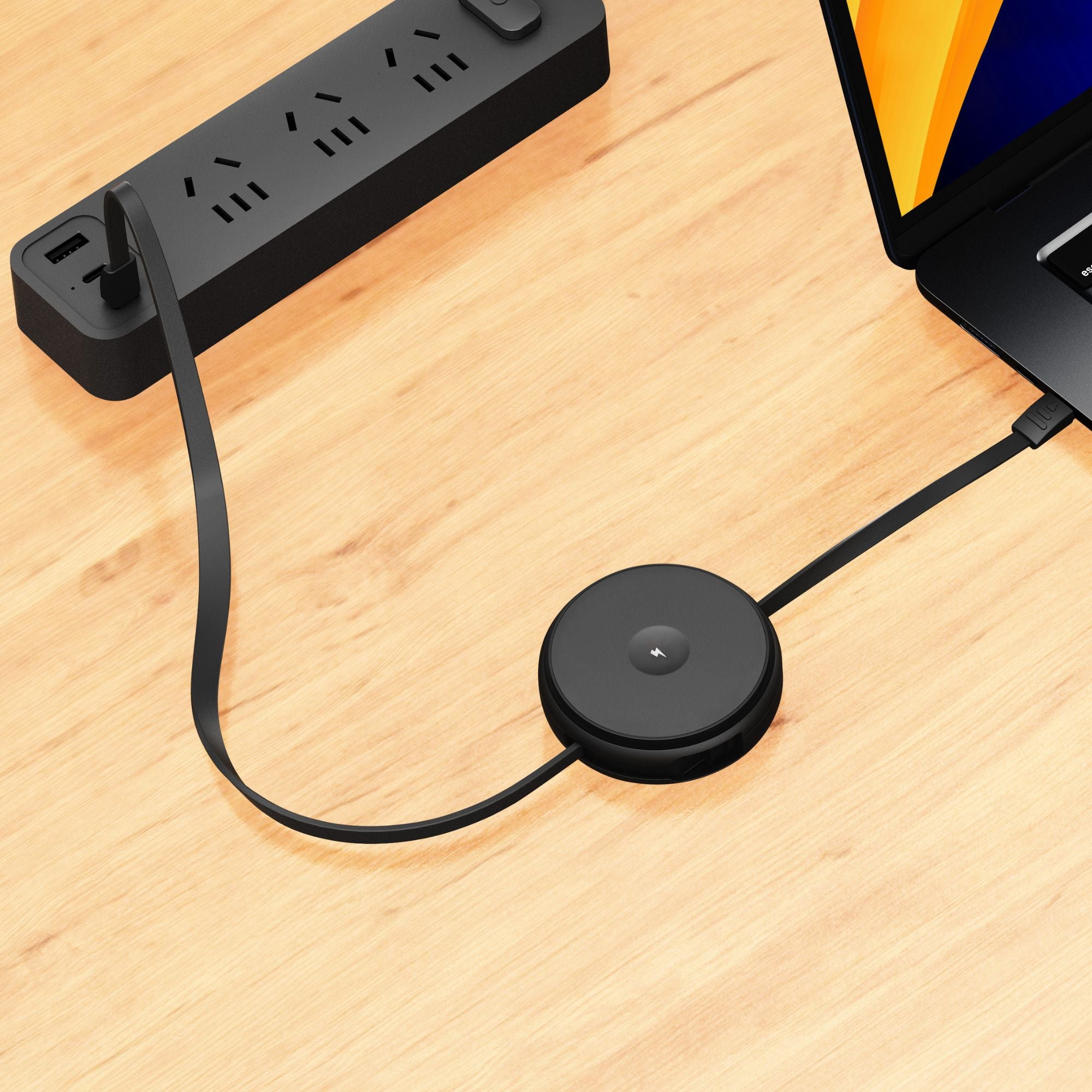 2-IN-1 RETRACTABLE CABLE WITH WIRELESS CHARGER