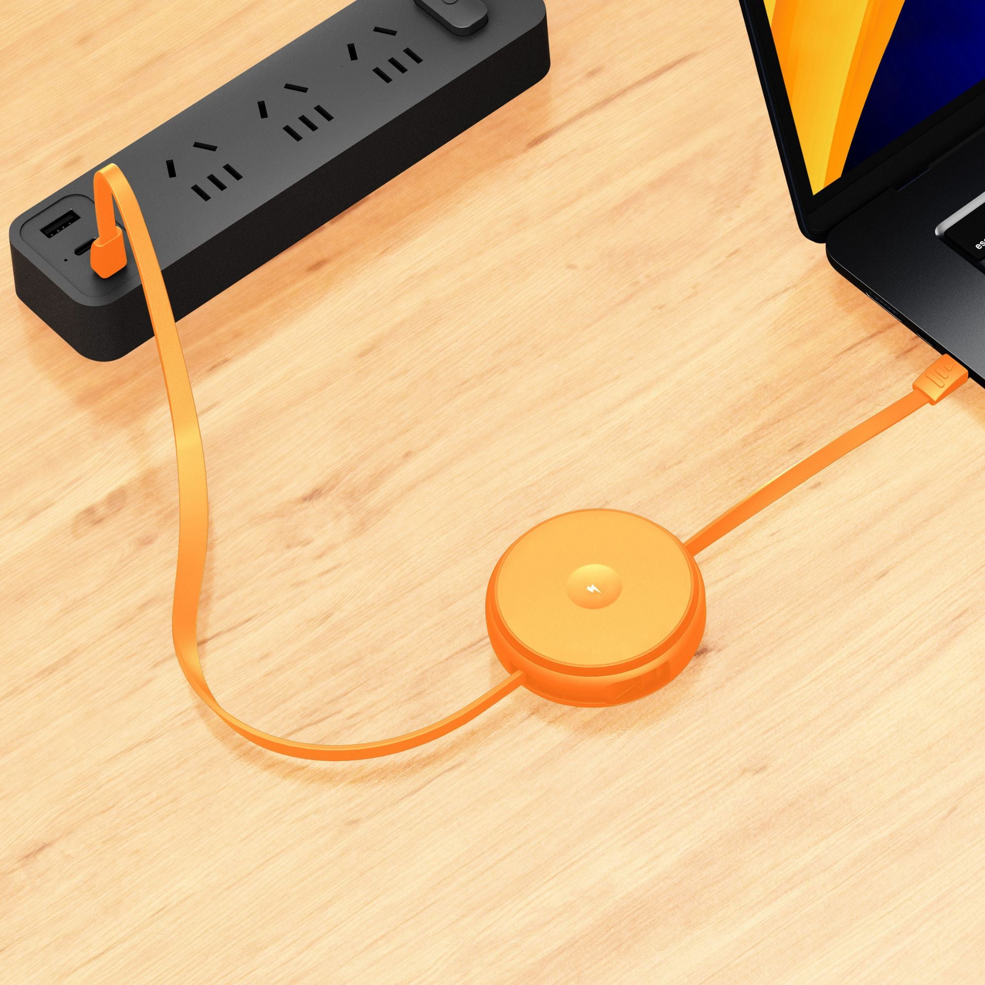 2-IN-1 RETRACTABLE CABLE WITH WIRELESS CHARGER