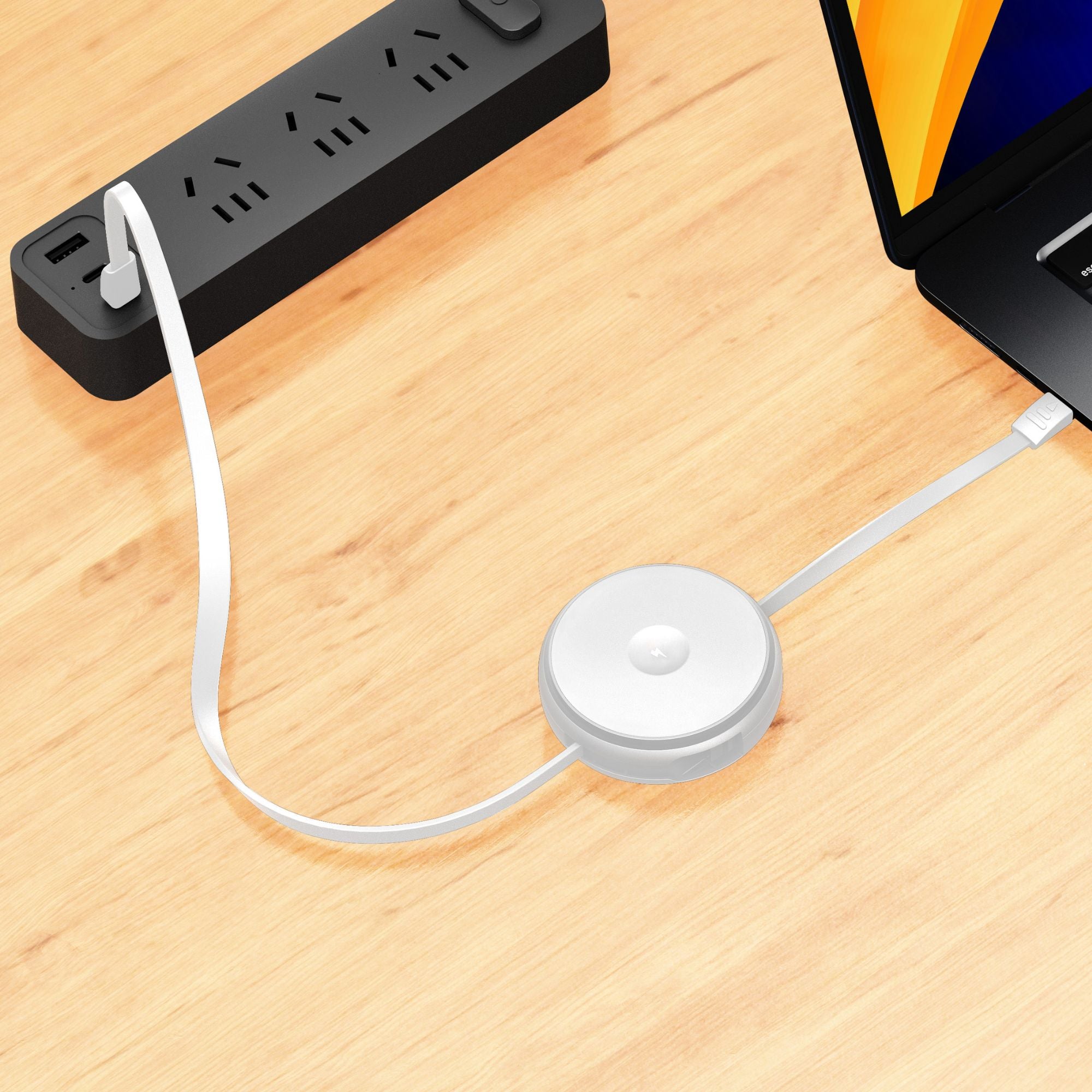 2-IN-1 RETRACTABLE CABLE WITH WIRELESS CHARGER