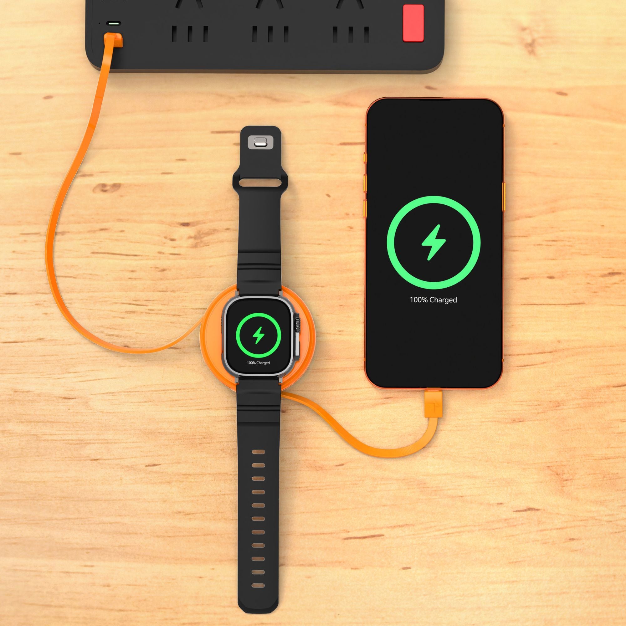 2-IN-1 RETRACTABLE CABLE WITH WIRELESS CHARGER