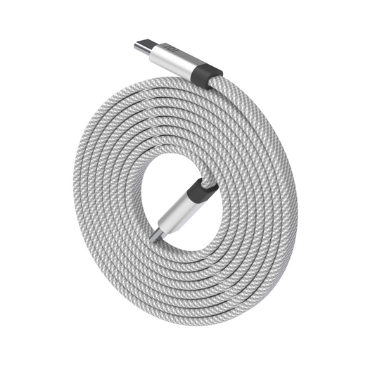 NEAT CABLE - MAGNETICALLY ORGANIZING CHARGE CABLE (1.5M SILVER FLAT USB-C TO USB-C) (B2B)