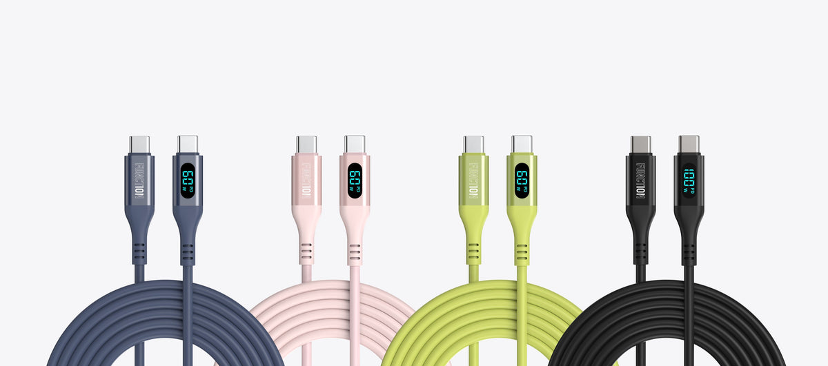 SMART Cable with digital display, 60W and 100W, in four colors