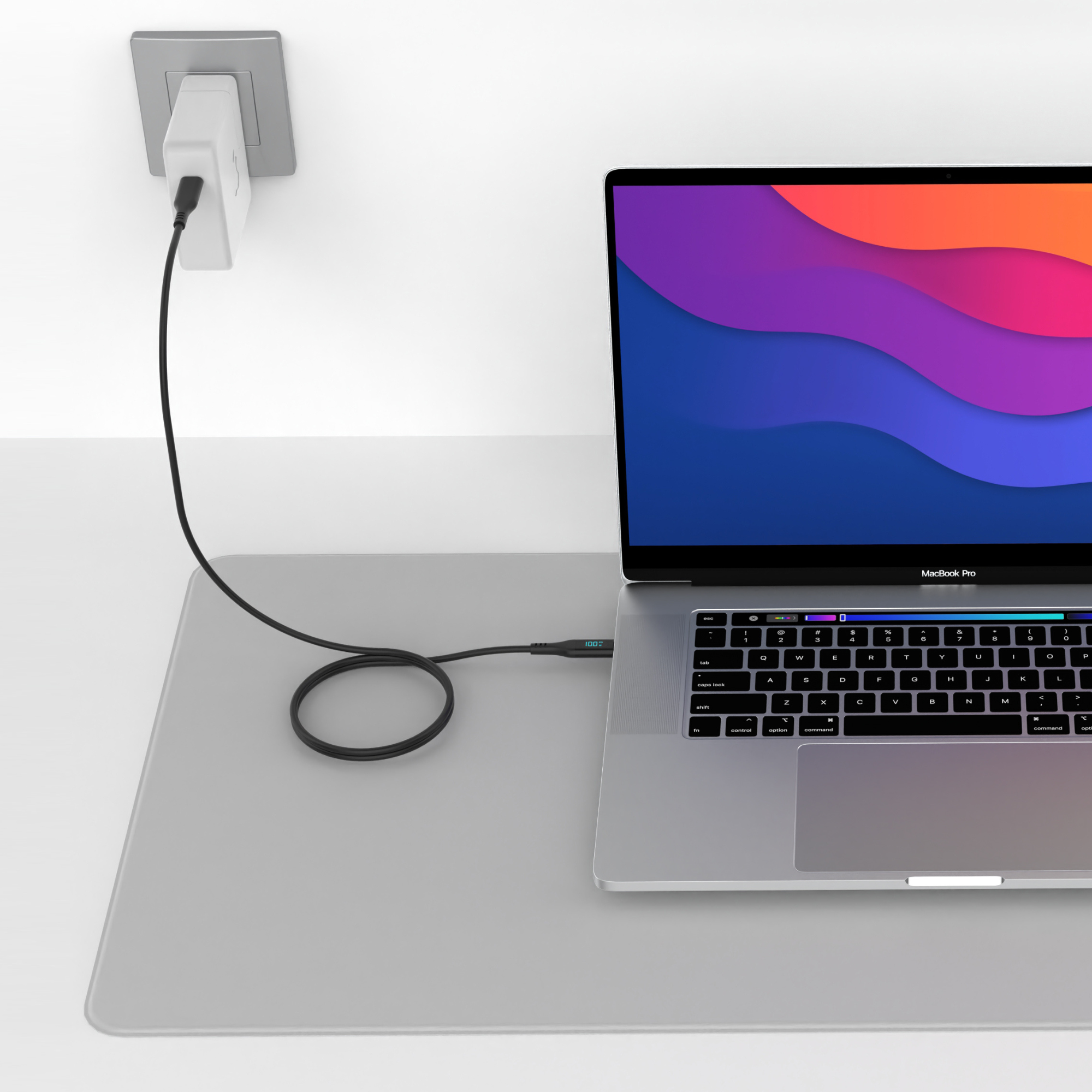 100W SMART CABLE - USB C to USB C Digital Display