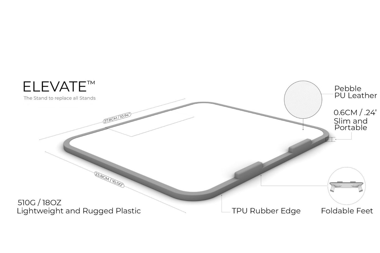 ELEVATE STAND FOR MACBOOK AND IPAD - WHITE