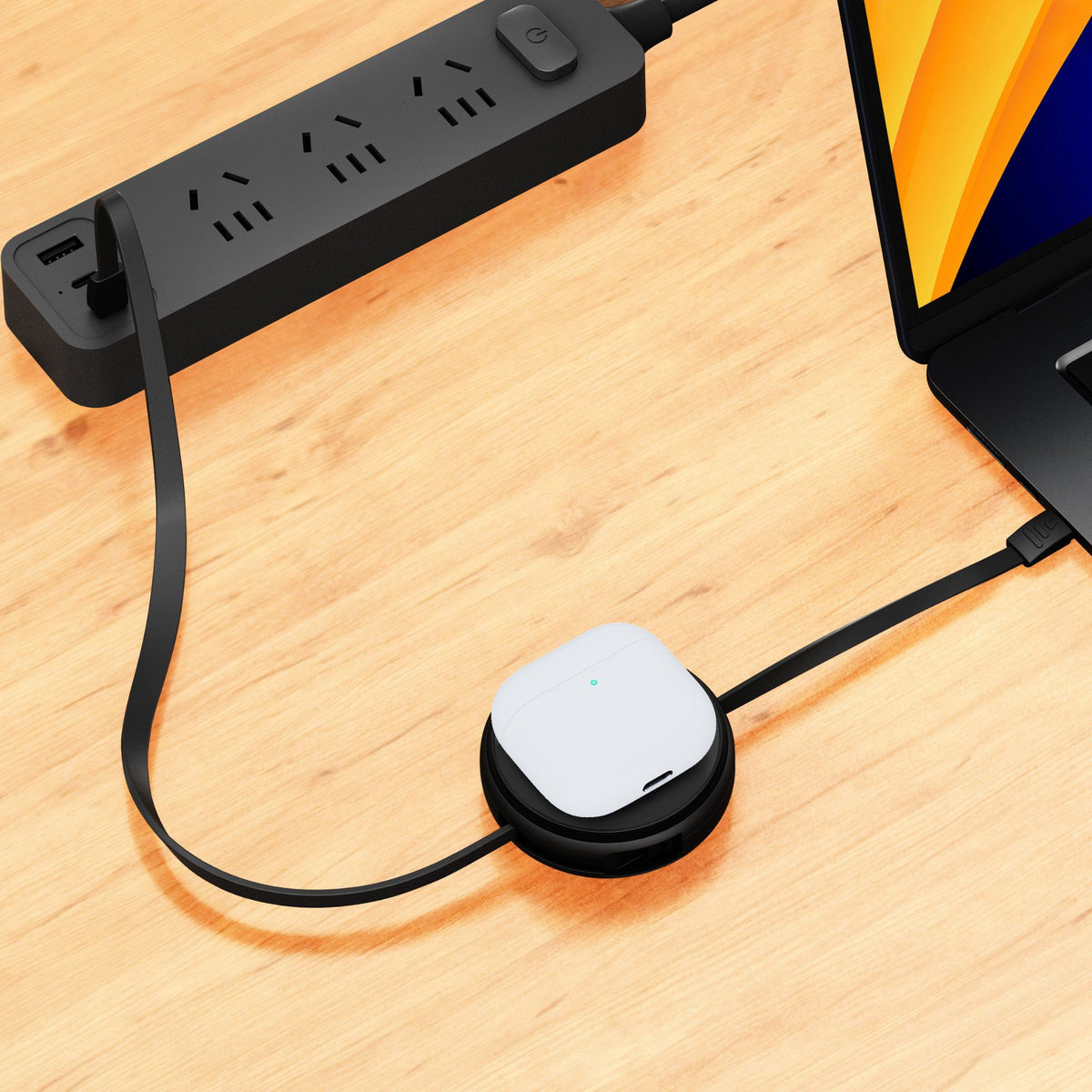 2-IN-1 RETRACTABLE CABLE WITH WIRELESS CHARGER