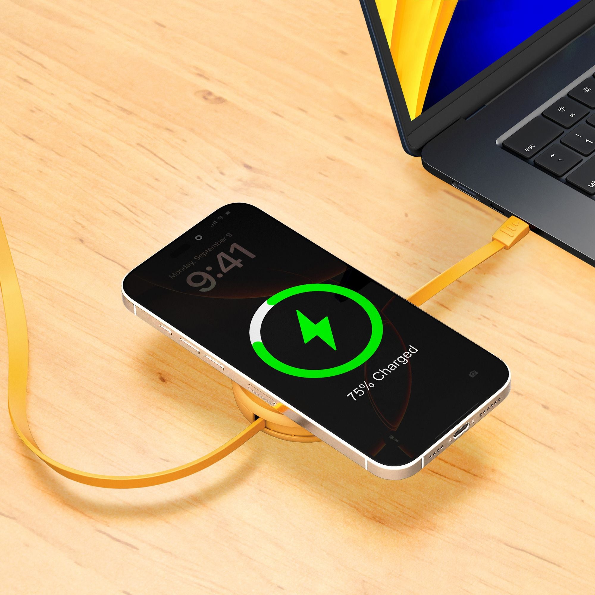 2-IN-1 RETRACTABLE CABLE WITH WIRELESS CHARGER