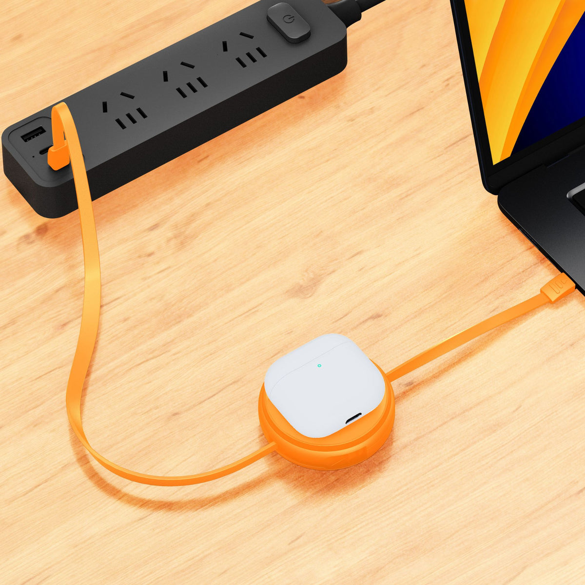 2-IN-1 RETRACTABLE CABLE WITH WIRELESS CHARGER