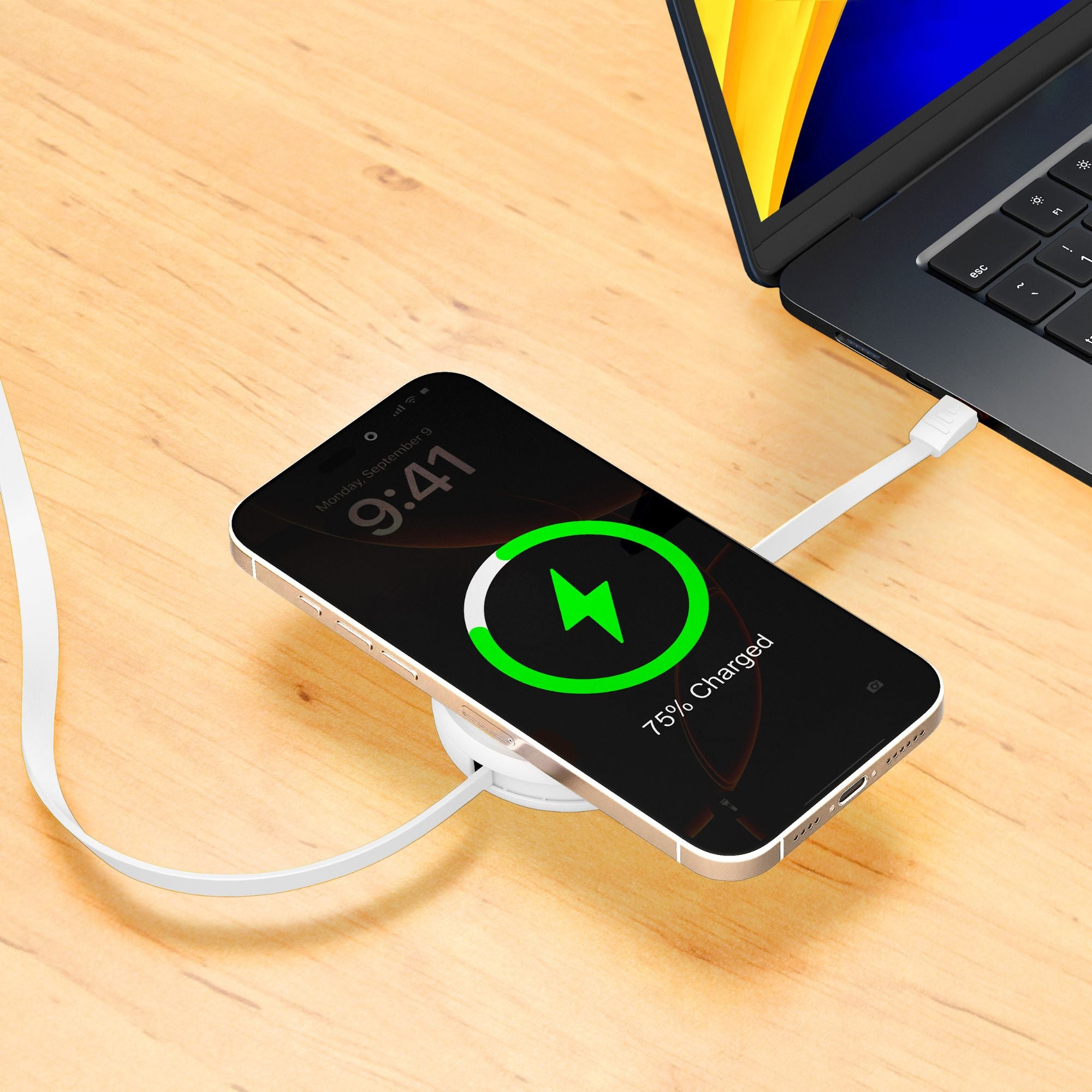 2-IN-1 RETRACTABLE CABLE WITH WIRELESS CHARGER