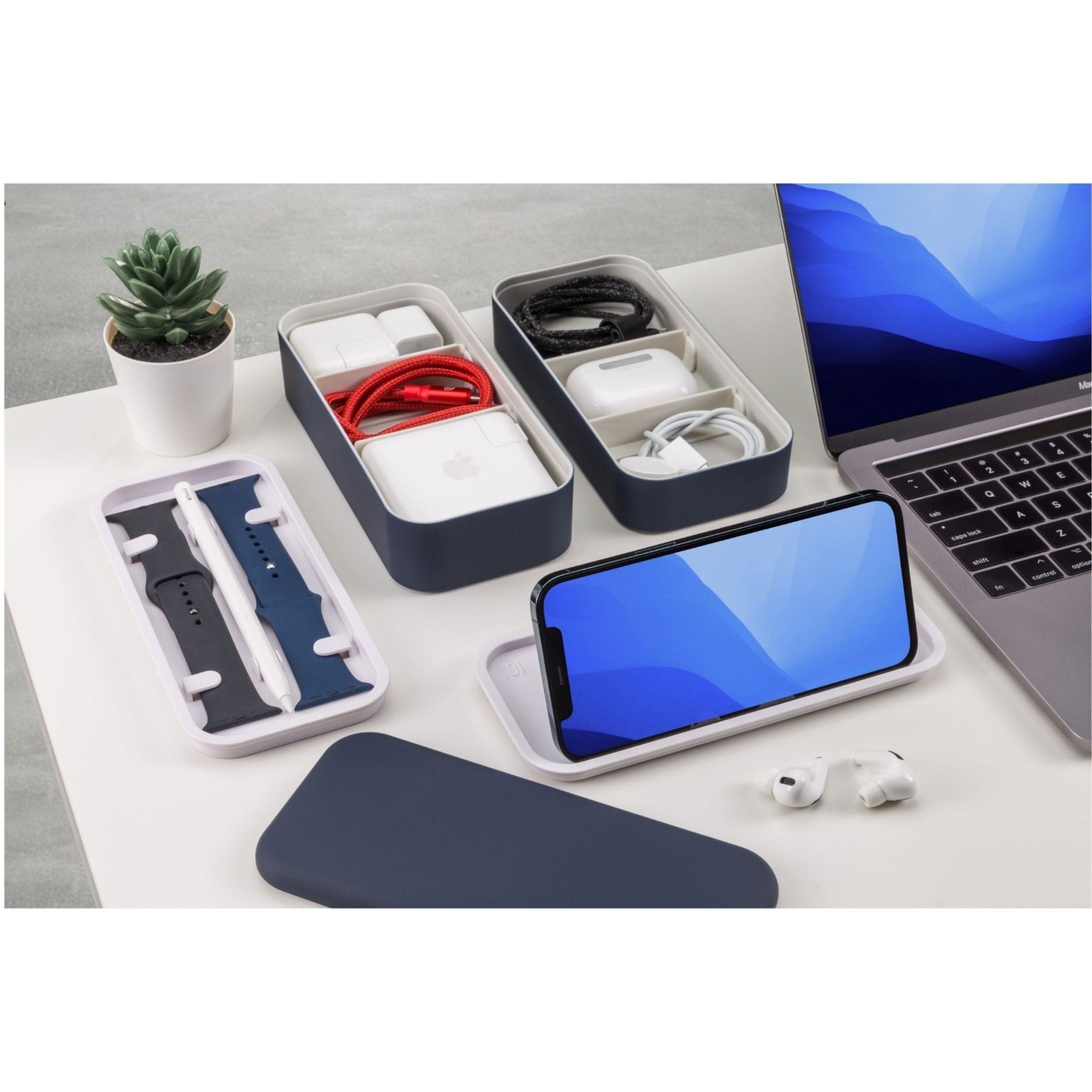 Function101 BentoStack Tech Accessory and Cable Organizer for  Both Travel and Workspace Use - Compatible with Apple Products and  Accessories, Light Purple (New Version) : Electronics